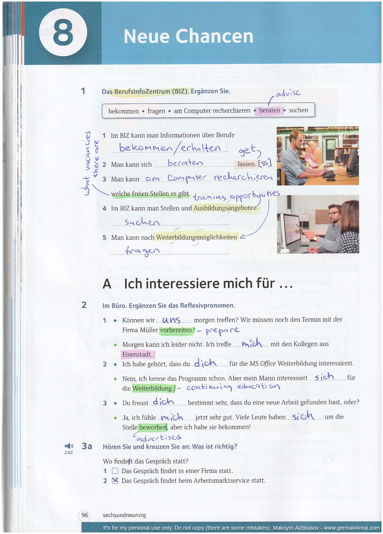 Pluspunkt A2 (Kursbuch) - page 096