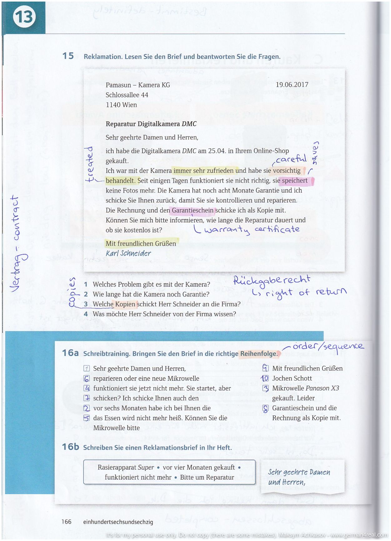 Pluspunkt A2 (Kursbuch) - page 166